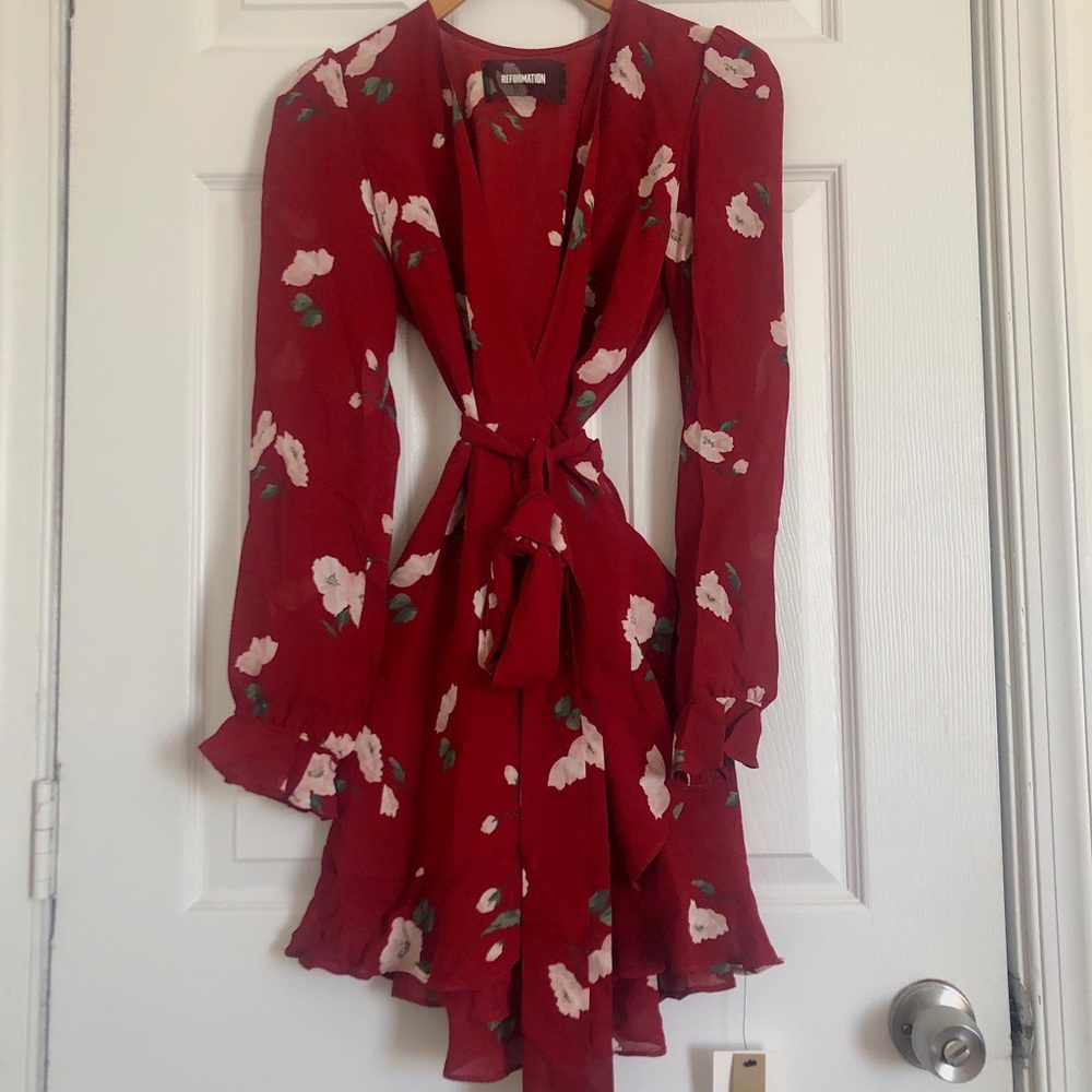 Reformation- petites whitby wrap dress